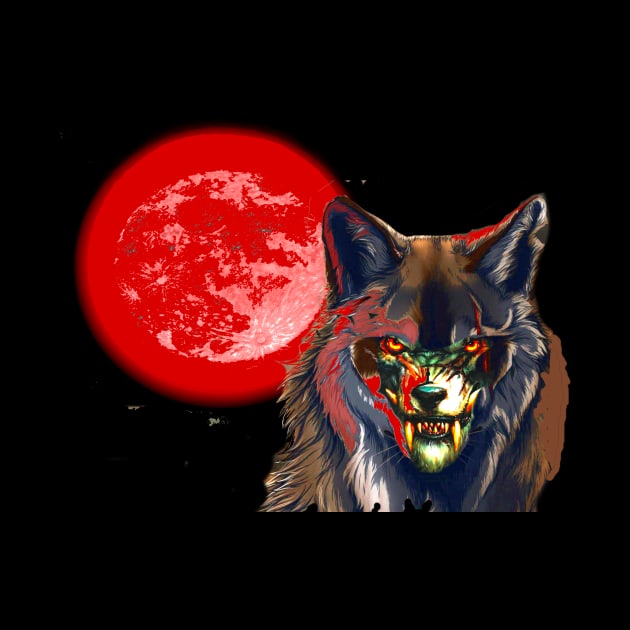 BLOOD MOON WOLF by Horrific Humor