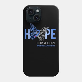 Hope For A Cure  Butterfly Gift diabetes Awareness Phone Case