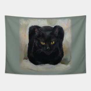 Black square cat Tapestry