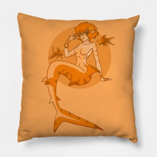 Orange Tiger Mermaid Pillow