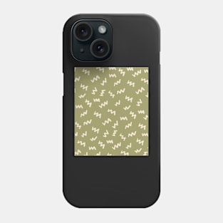 Olive Green  Abstract Mudcloth Lines Pattern Phone Case