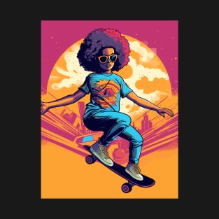 Retro Female Skateboarder T-Shirt