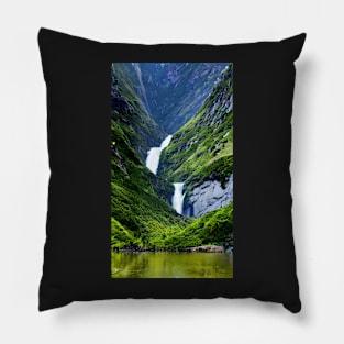 waterfall on the mountains Pillow