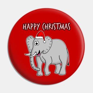 Christmas Elephant Santa Hat Safari Funny Wildlife Pin