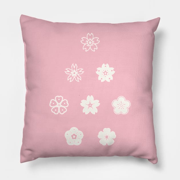 Sakura Christmas Tree Pillow by Tad