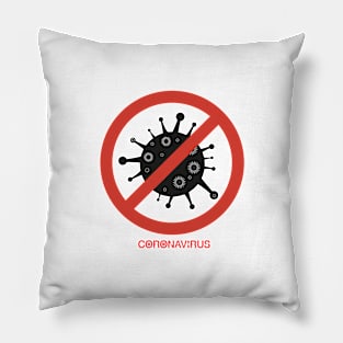 Black coronavirus sign Pillow