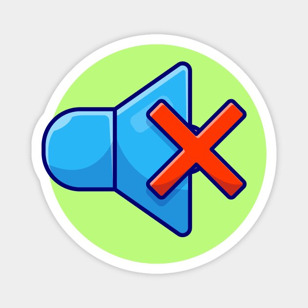 Sound Mute Icon with Sign Stop Volume Cartoon Vector Icon illustration Magnet by Catalyst Labs