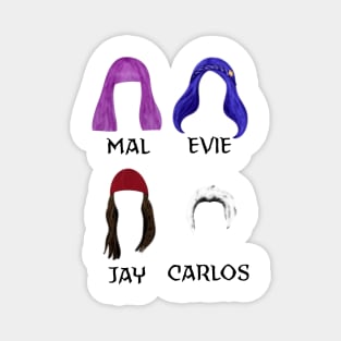 Mal, Evie, Jay and Carlos Hair profiles Magnet