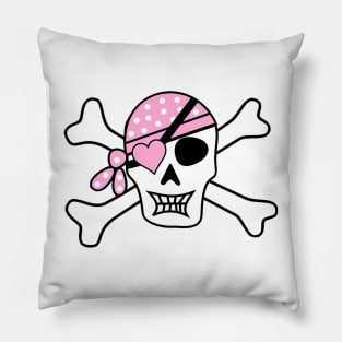 Pink Bandana Pirate Skull And Crossbones Black Jack Jolly Roger Pillow