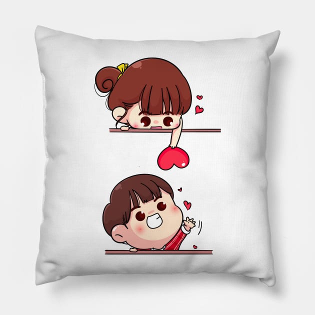 Girl hearted the boy Pillow by D3monic