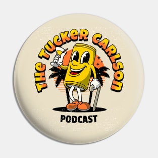 The Tucker Carlson Podcast Retro Toon Design Pin