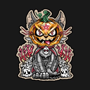 Halloween - Cat with Pumpkin head T-Shirt