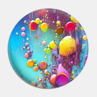 Coloured Bubbles on Blue Pin