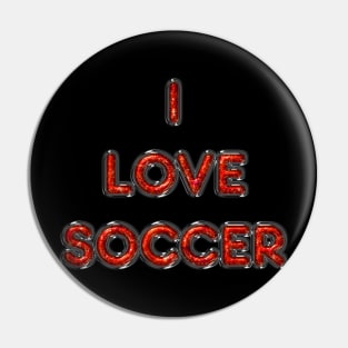 I Love Soccer - Orange Pin