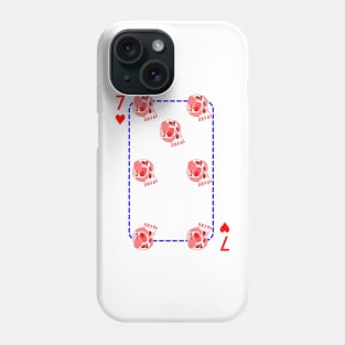 7 of hearts Phone Case