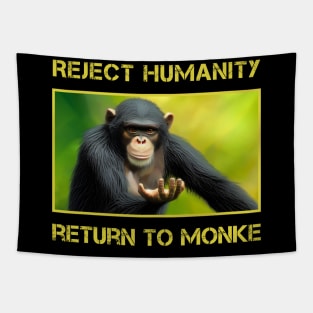 Reject Humanity Return To Monke Tapestry
