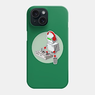 Cute Robot Musician Playing With Drum Machine Phone Case