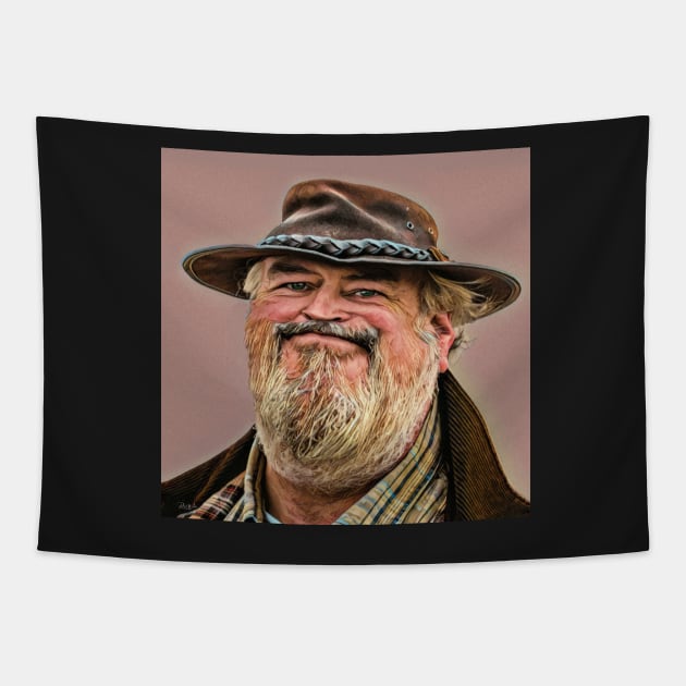 I Ate the Whole Thing !!  Funny Face - Caricature Tapestry by Wilcox PhotoArt