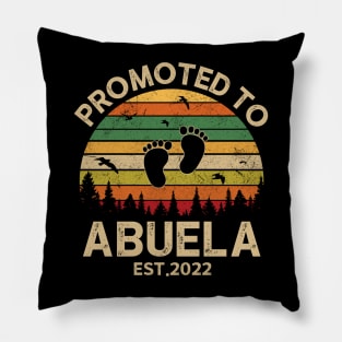 Promoted To Abuela Est 2022 Pregnancy Announcement Vintage Pillow