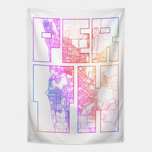 Perth, Australia City Map Typography - Colorful Tapestry