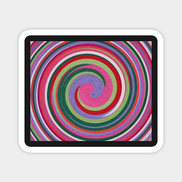 modern bright and vibrant modern swirls Magnet by pollywolly