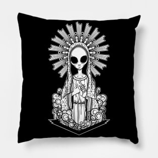 The alien Virgin - Black version Pillow