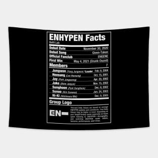 ENHYPEN Kpop Nutritional Facts 2 Tapestry