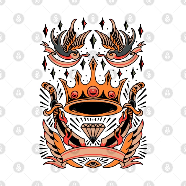 king traditional tattoo flash by donipacoceng