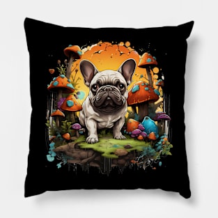 French Bulldog In a Fairy Forest Pillow