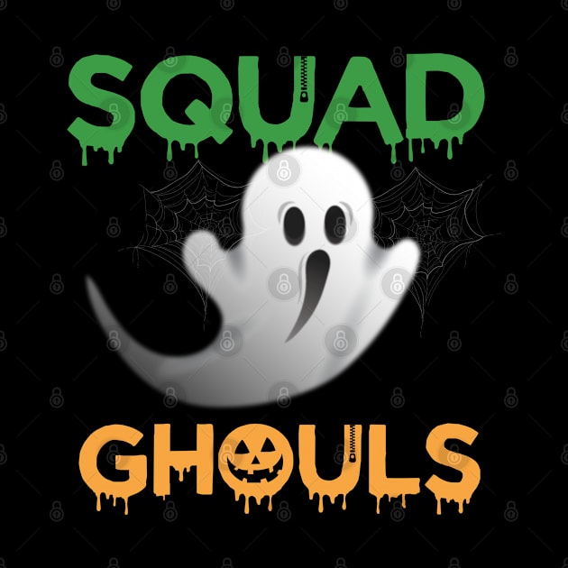 Green Squad White Ghost Orange Ghouls Pumpkin Hallowe'en by Productcy
