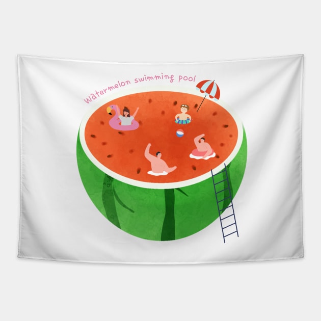 Watermelon swimming pool,Summer, playing in the water Tapestry by zzzozzo