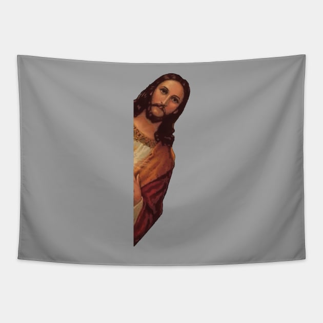 Jesus is Watching Tapestry by Jamrock Designs