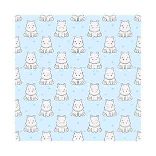 Hippo Hippopotamus Cute Animal Pattern T-Shirt