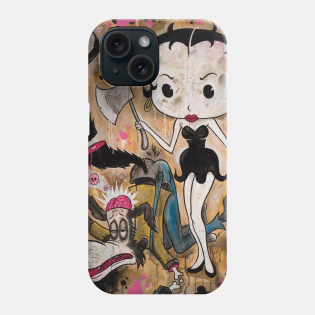 Betty and the Axe vintage Rubber Hose Cartoon Design Phone Case by AtomicMadhouse