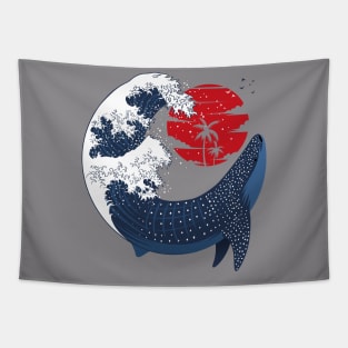 Great Japanese Wave Whale Shark Tapestry