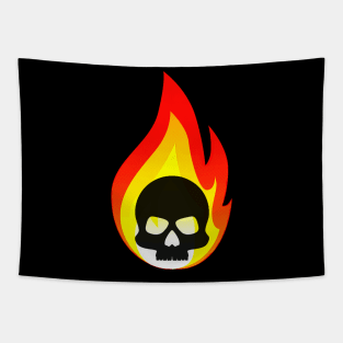 Skull in fire Tapestry