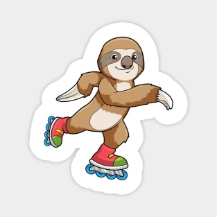 Sloth as Skater with Inline skates Magnet