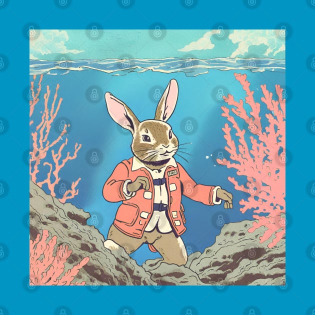 Snorkeling in Deep Underwater Cute Rabbit Owner Adventure Scuba Diving Dream by wigobun