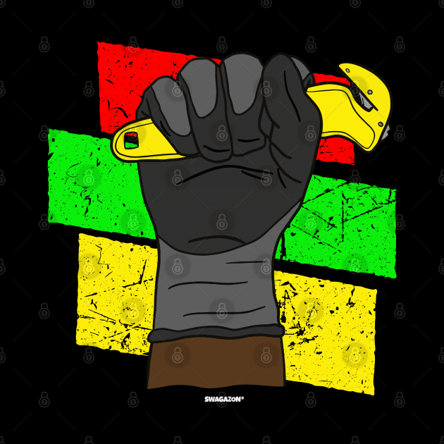 Gloved Fist Coworker Swagazon Associate Black History Month by Swagazon