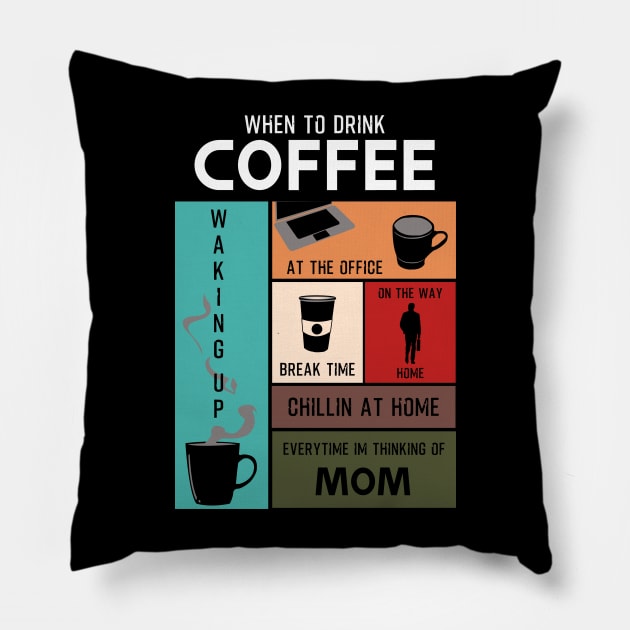 Drink Coffee Everytime im thinking of mom Pillow by HCreatives