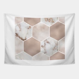 Artico marble rose gold pearl hexagons Tapestry