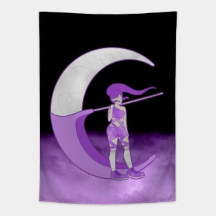 Moon Warrior (Cloud Background) Tapestry