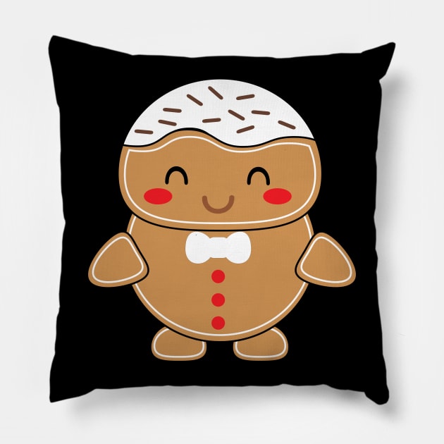 Cute Gingerbread Man Pillow by Kam Bam Designs