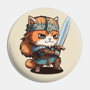 Dungeons and Dragons Barbarian Cat Chibi Pin