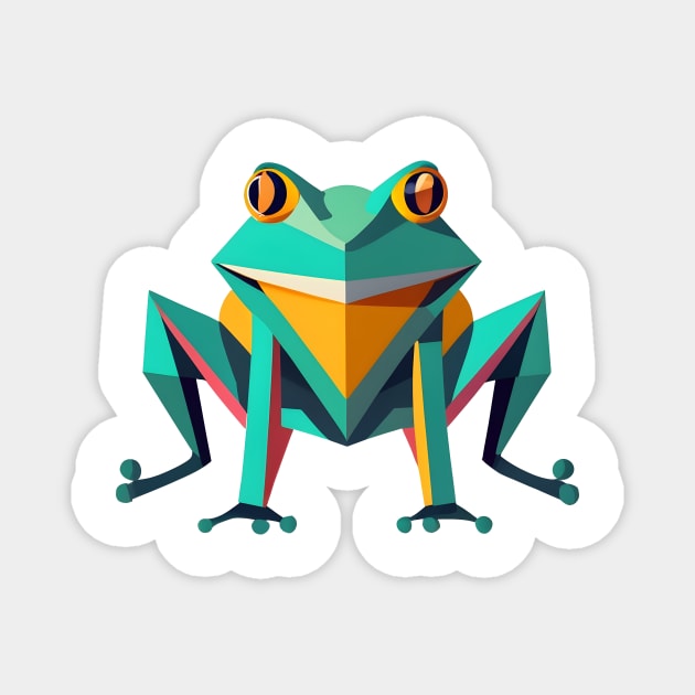 Cute Frog Geometric Magnet by arttika