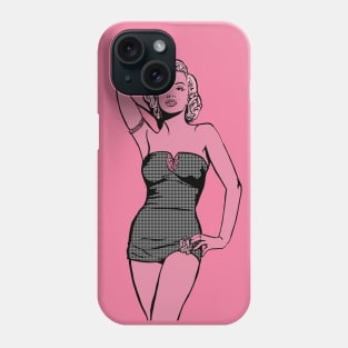 Marilyn Swmsuit line drawing Phone Case