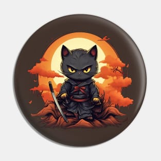 Samurai Cat / Halloween Pin