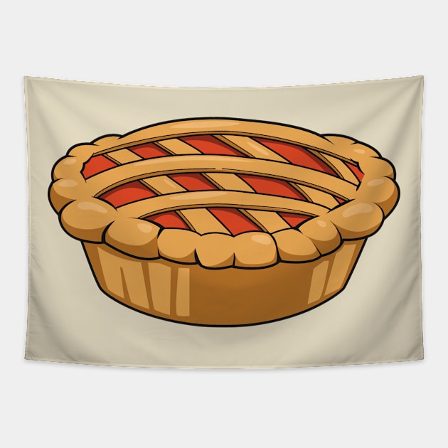 Pie cartoon illustration Tapestry by Miss Cartoon