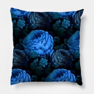 Watercolor Turquoise Roses Floral Flower Pillow