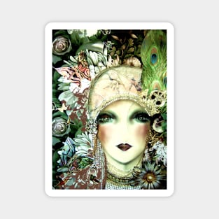 ART DECO FLORAL FLAPPER COLLAGE ART PRINT POSTER Magnet